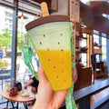 Fruit Popsicle Drink Tumbler with Straw + Crossbody Strap - Pink Sweetheart