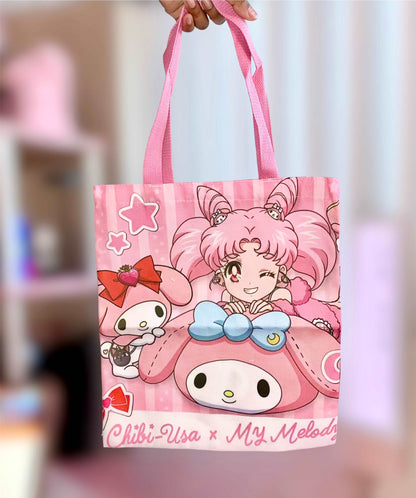 Chibiusa Tsukino x My Melody Pink Canvas Tote Bag