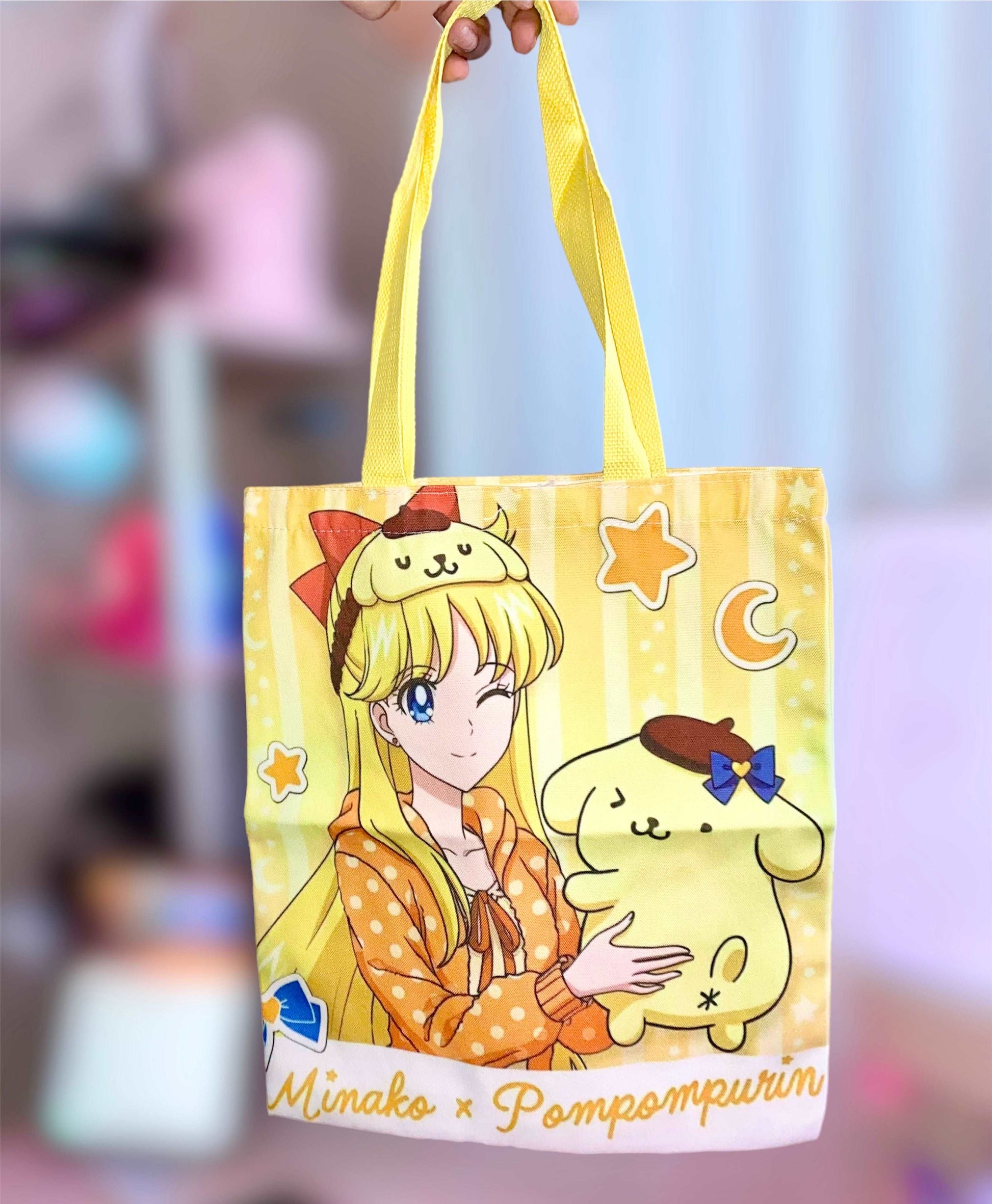 Minako Aino x Pompompurin Yellow Canvas Tote Bag