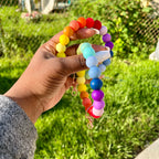 Rainbow Chunky Silicone Wristlet Keychain