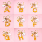 Golden Foil Orange Letter Keychain Keychains Pink Sweetheart