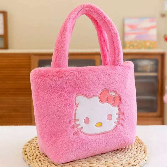Hello Kitty Pink Plush Mini Handbag Cosmetic & Toiletry Bags Pink Sweetheart