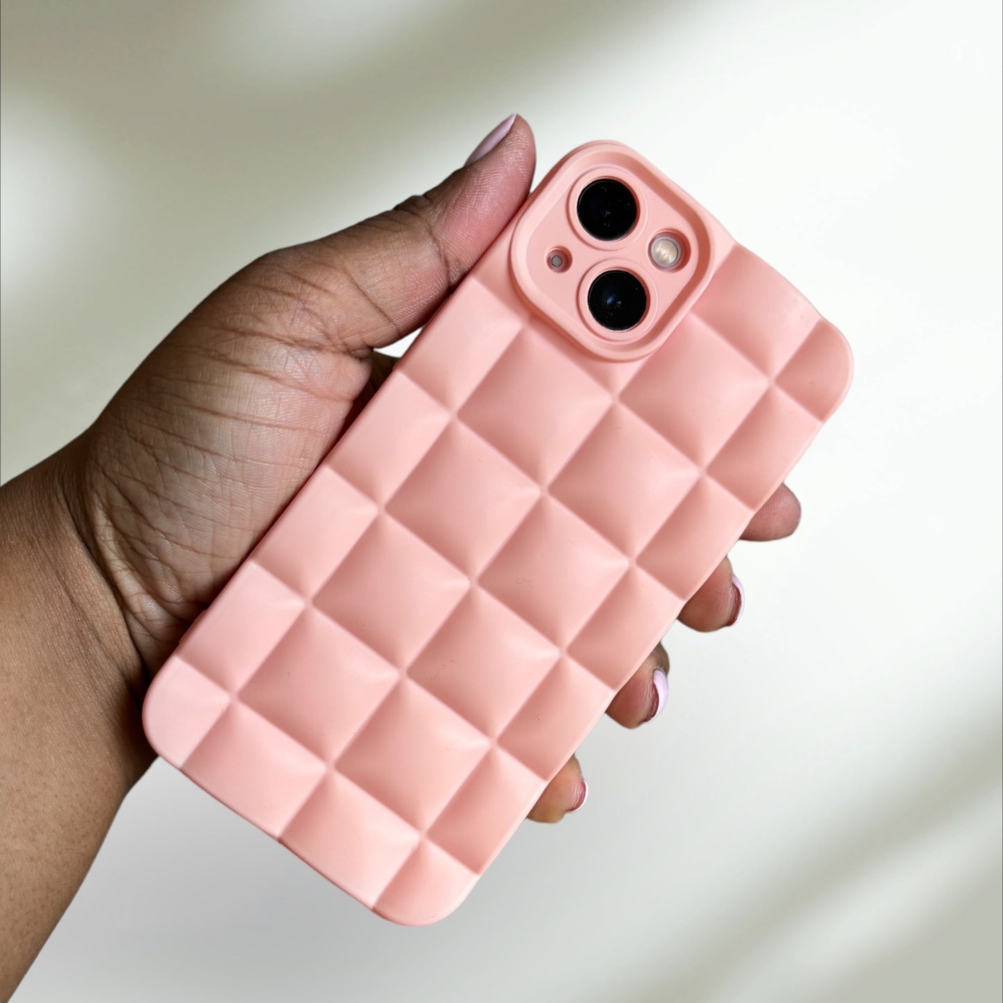 Powder Pink Pillow Squares iPhone 13 Case PREOWNED