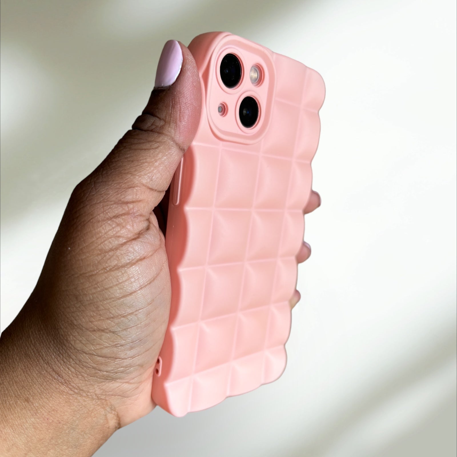 Powder Pink Pillow Squares iPhone 13 Case PREOWNED