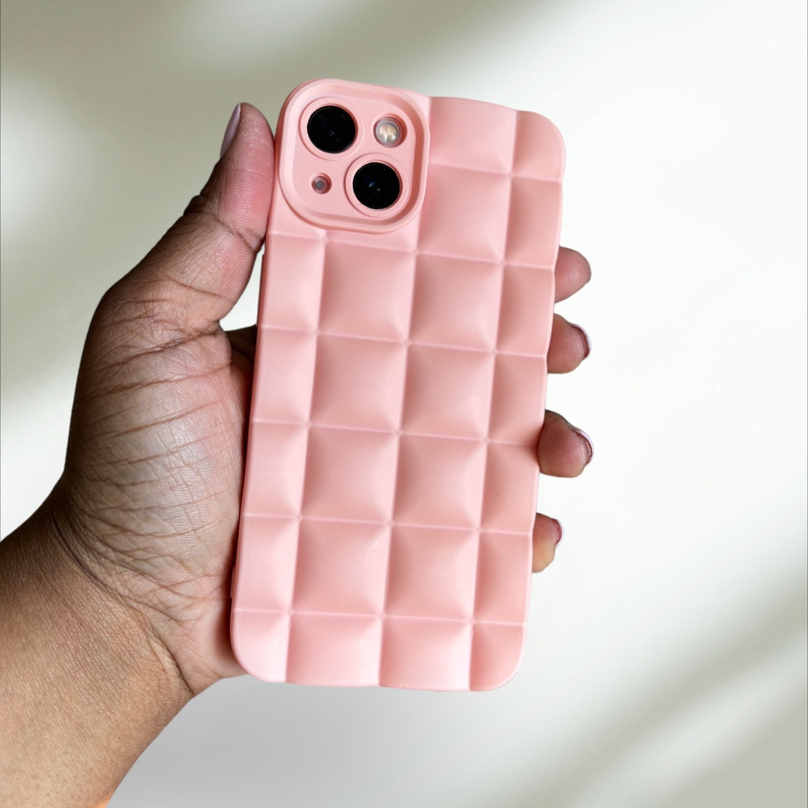 Powder Pink Pillow Squares iPhone 13 Case PREOWNED