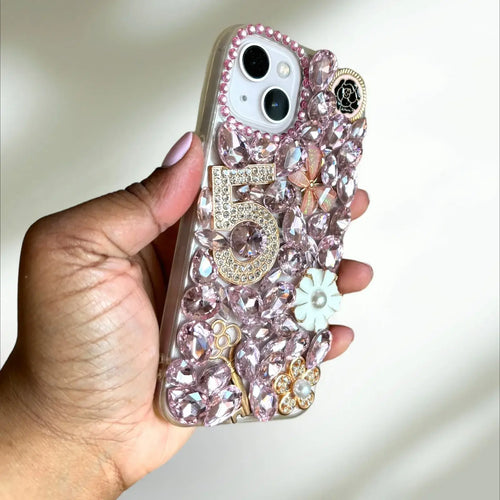 Bling Charm iPhone 13 Case PREOWNED - Pink Sweetheart