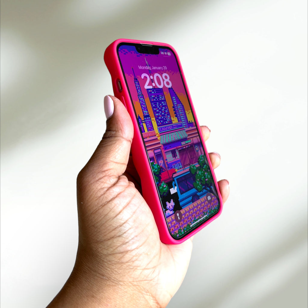 Hot Pink Spiked iPhone 13 Case PREOWNED