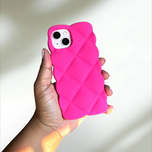 Hot Pink Tufted iPhone 13 Case PREOWNED