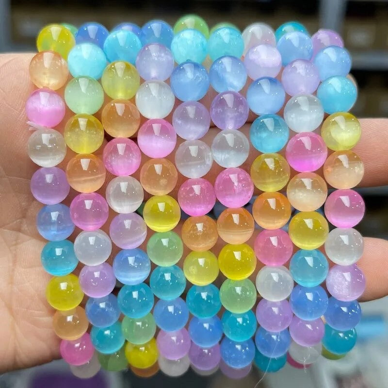 Rainbow Jelly Candied Beaded Bracelet 1pc