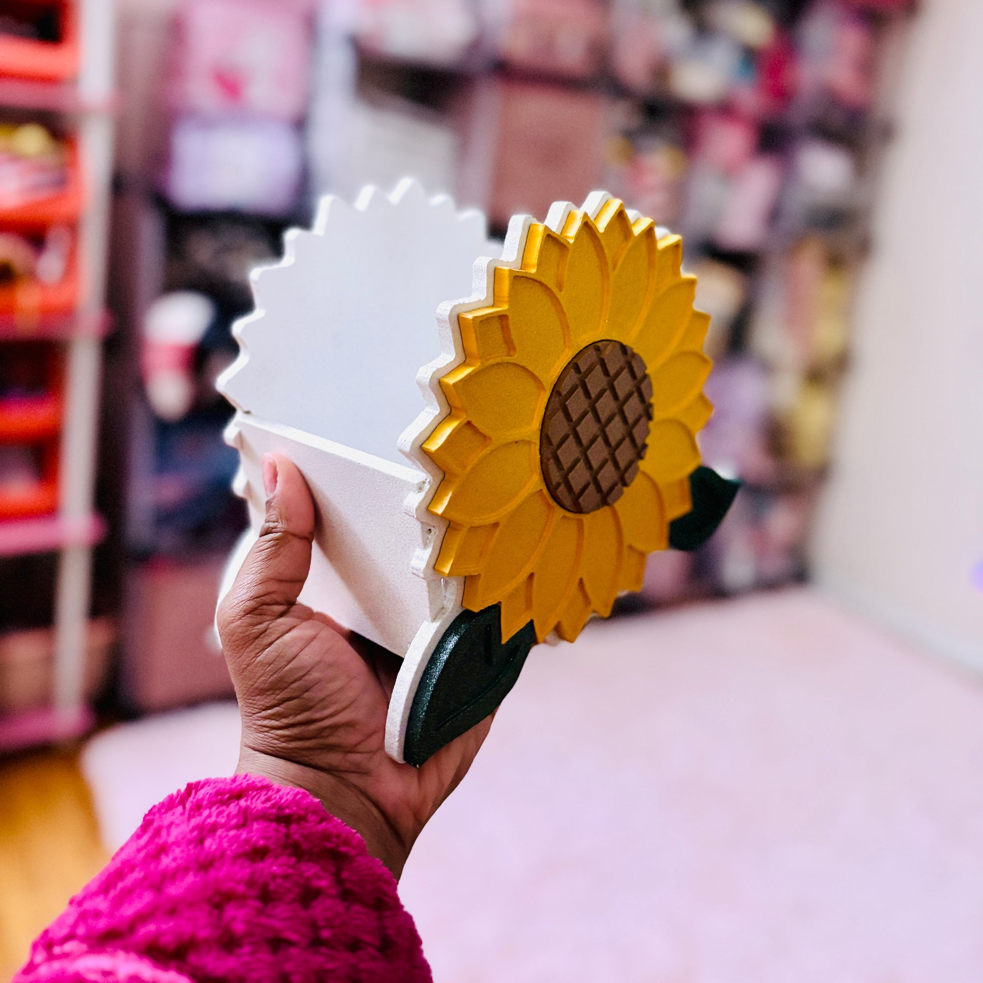 Yellow Sunflower Storage Organizer