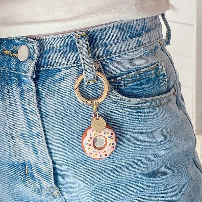 Silicone Frosted Donut Sprinkles Airtag Case