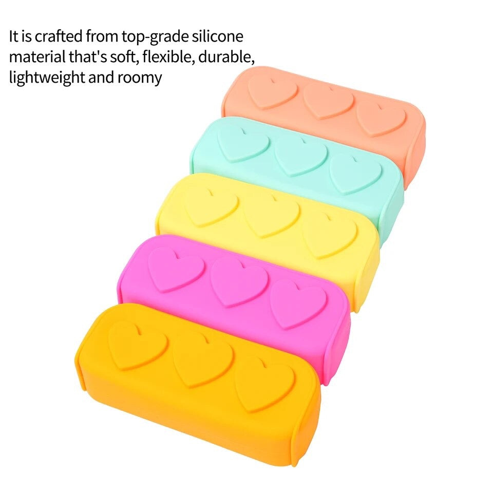 Silicone Embossed Hearts Cosmetic Bag