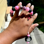 Wicked Pink Bubblegum Silicone Wristlet Keychain