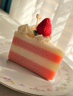 Strawberry Cream Cake Slice Mini Dessert Candle