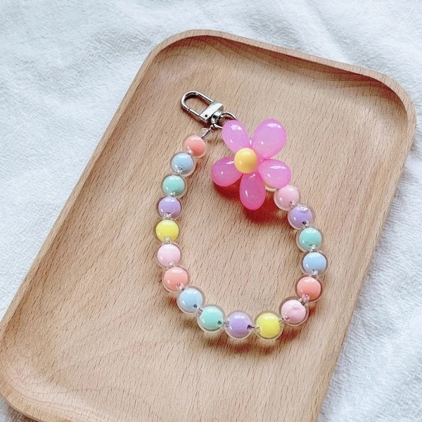 Pastel Flower Rainbow Beaded Charm Accessory
