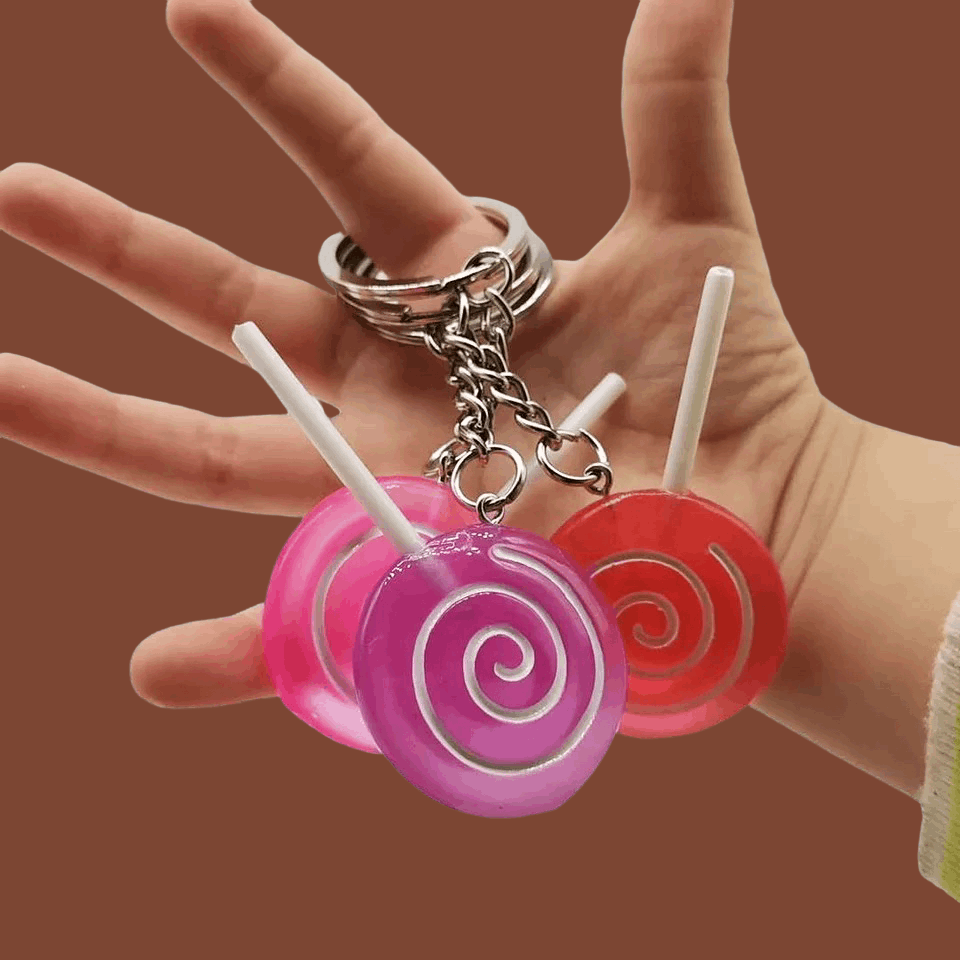 Pink Sweetheart Lollipop Sucker Candy Keychain Charm, Women's, Size: One Size