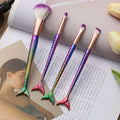 Metallic Mermaid Gradient Makeup Brush Set 4pc - Pink Sweetheart