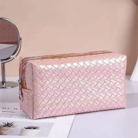 Metallic Pearl Cosmetic Makeup Bag Pouch Cosmetic & Toiletry Bags Pink Sweetheart