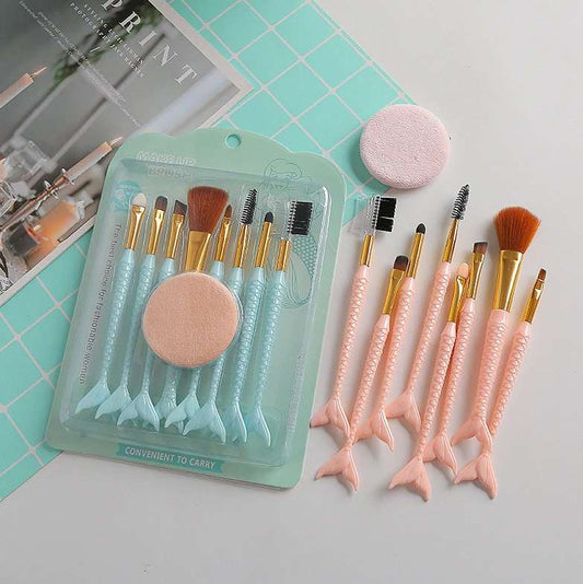 Pastel Mermaid Makeup Brush Set Makeup Brushes Pink Sweetheart