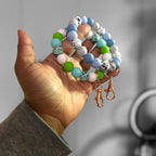 Chunky Silicone Terrazzo Wristlet Keychain
