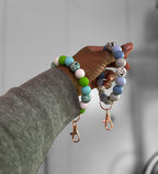 Chunky Silicone Terrazzo Wristlet Keychain
