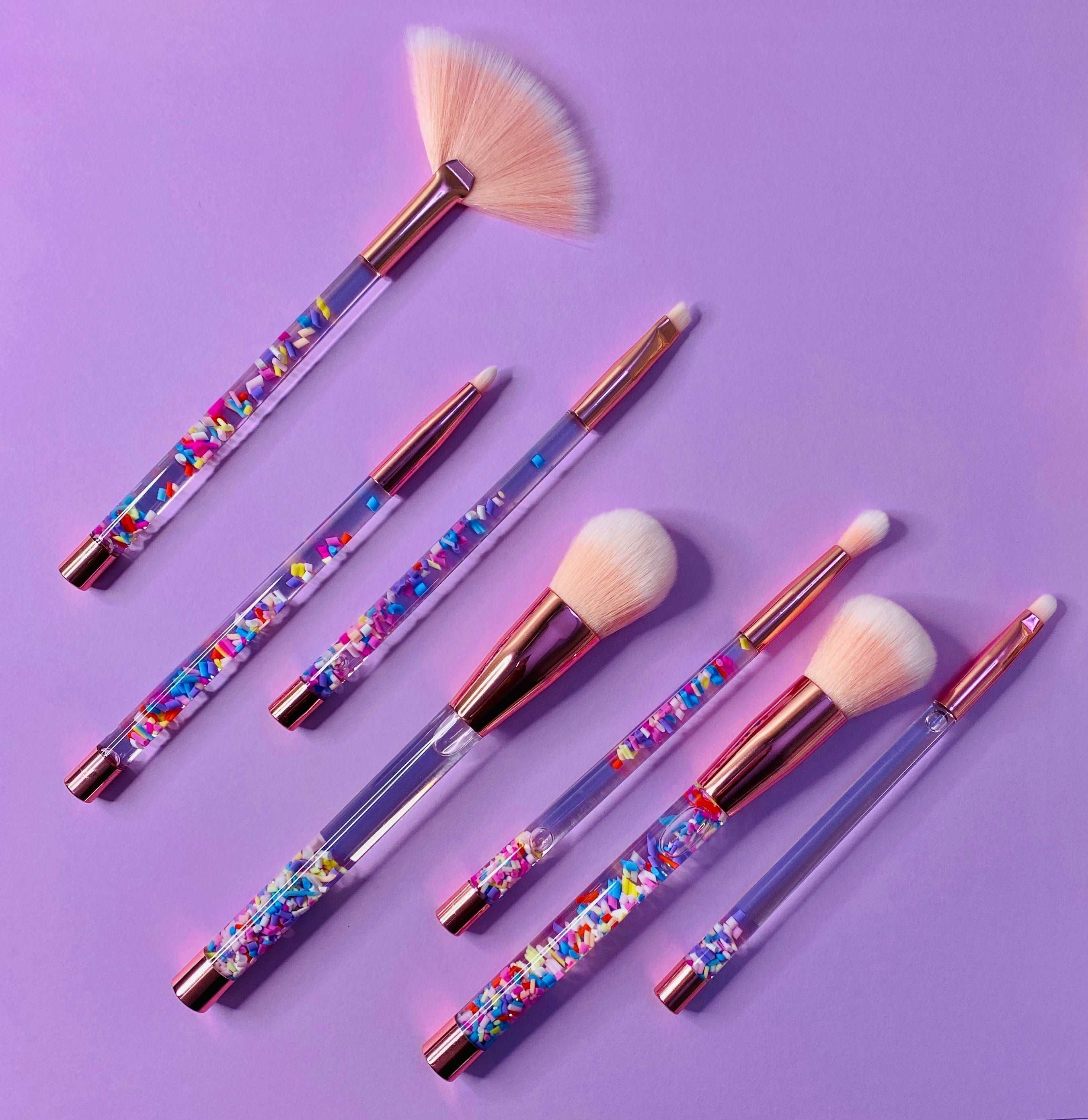 SLMISSGLAM sale Rainbow Luxe Set Stay Sparkly 5pc Makeup Brush Set NEW