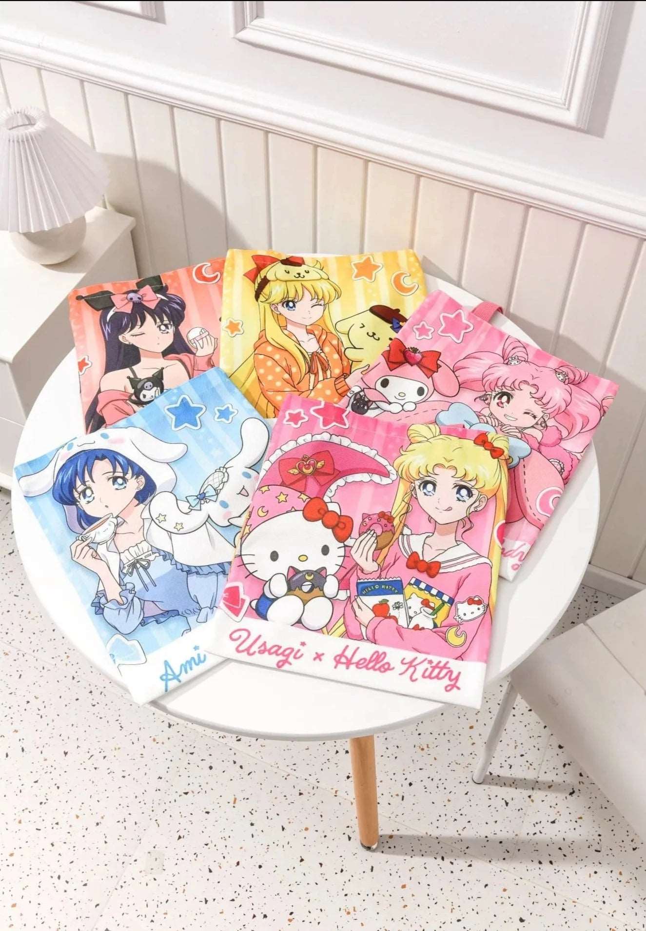 Usagi Tsukino x Hello Kitty Pink Canvas Tote Bag