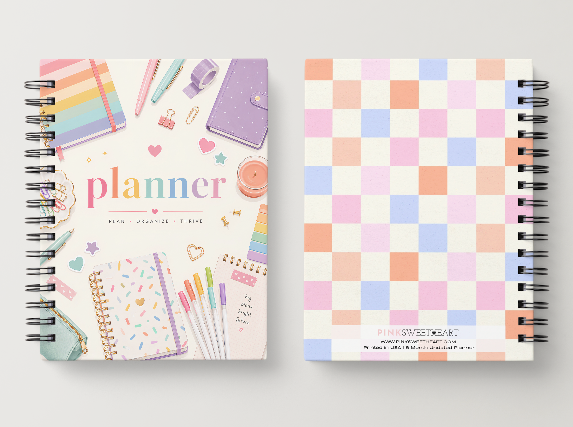 6 Month Undated Hardcover Planner