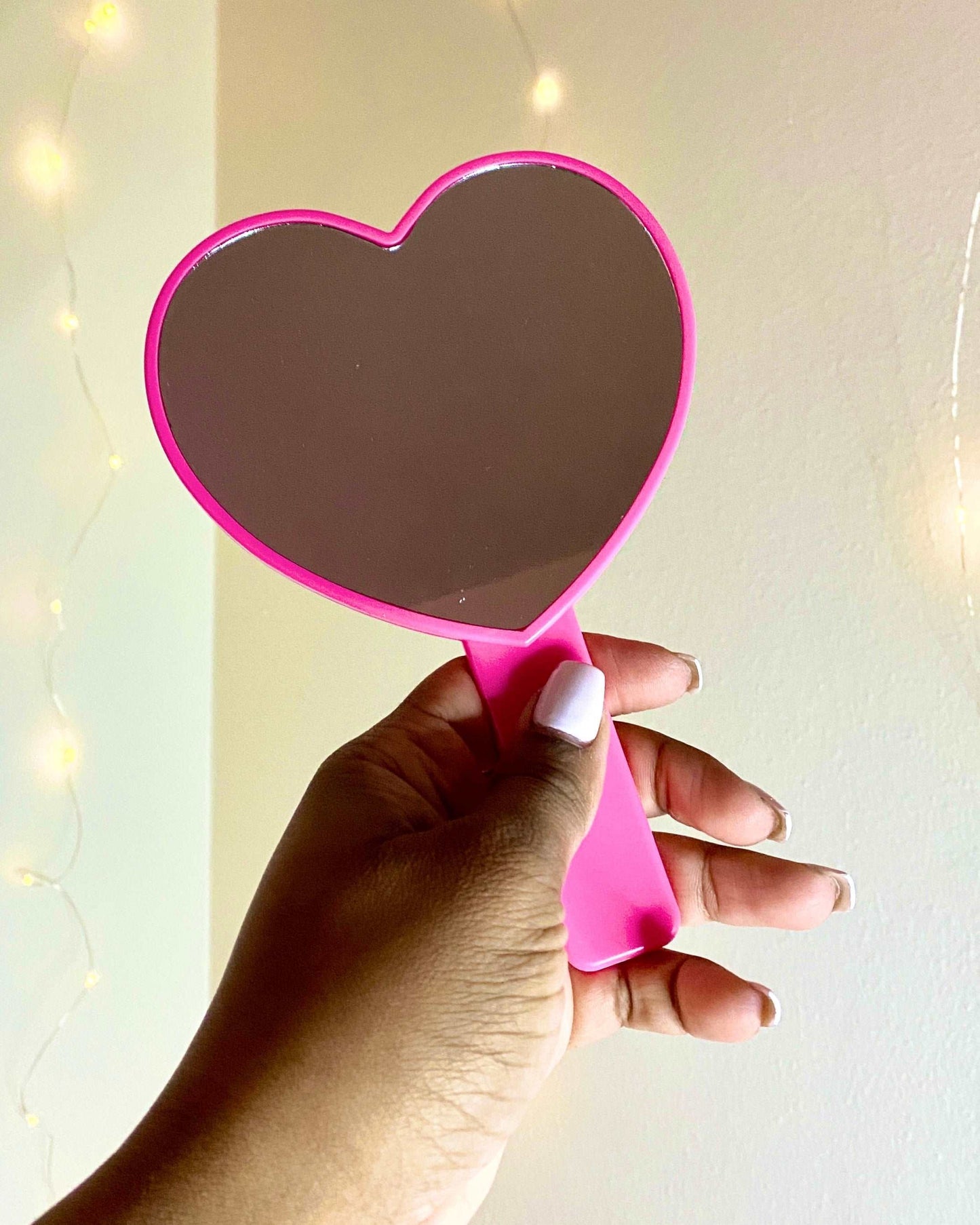 Sweetheart Hand Mirror with Bow Face Mirrors Pink Sweetheart