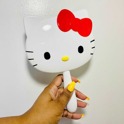 White Handheld Hello Kitty Mirror Face Mirrors Pink Sweetheart