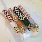 Checkered Crossbody Phone Lanyard - Pink Sweetheart