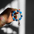 Aesthetic Vibes Chunky Silicone Beaded Keychain - Denim