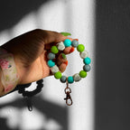 Aesthetic Vibes Chunky Silicone Beaded Keychain - Garden