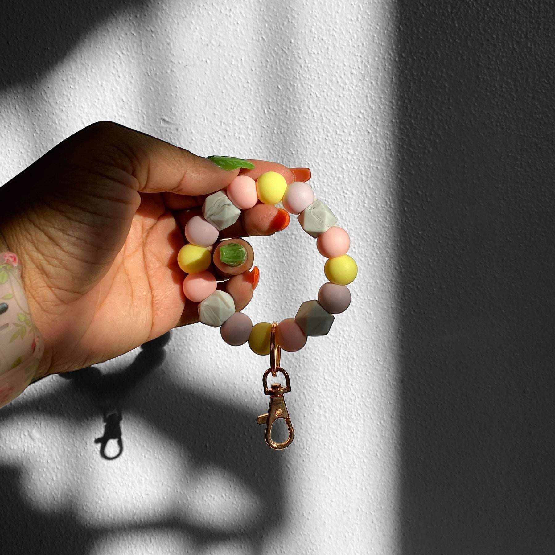 Aesthetic Vibes Chunky Silicone Beaded Keychain - Pastel