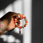 Aesthetic Vibes Chunky Silicone Beaded Keychain - Peach