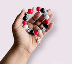 Animal Print Chunky Silicone Wristlet Keychain - Style 5 SCARLET