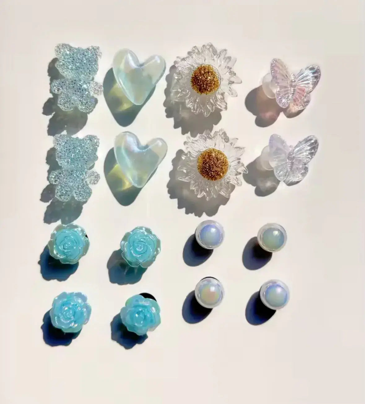 Aquamarine Pearl Garden Clog Charms Set