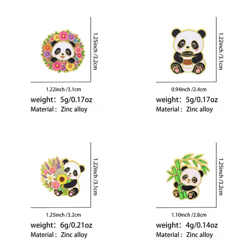 Baby Panda Enamel Pin Set 4pcs