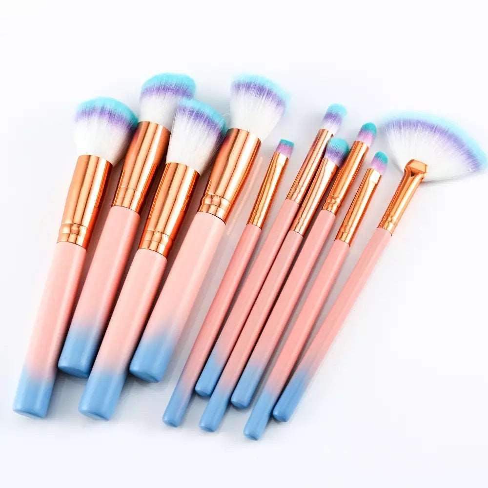 Beach Vibes Makeup Brush Set 10pc