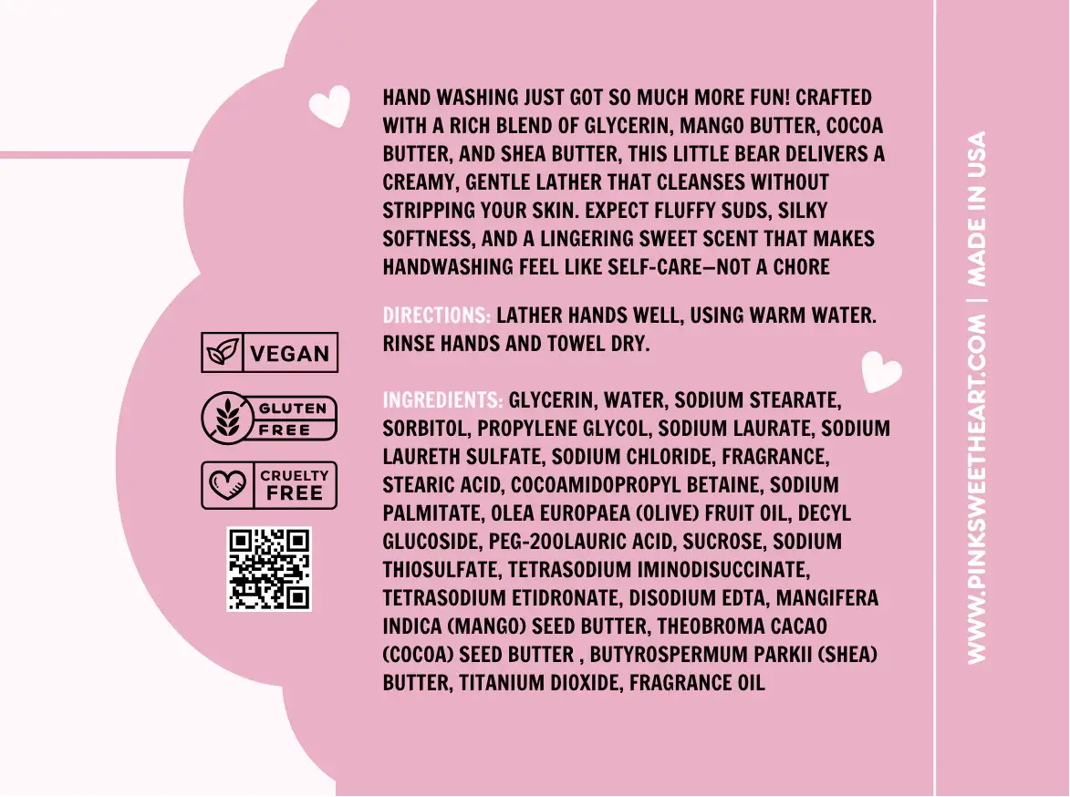 Product label for 'Celestial Galaxy' body wash with branding and product details on a pink background.