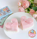 Pink Strawberry Heart Shaped Mini Dessert Cake Candle - Pink Sweetheart