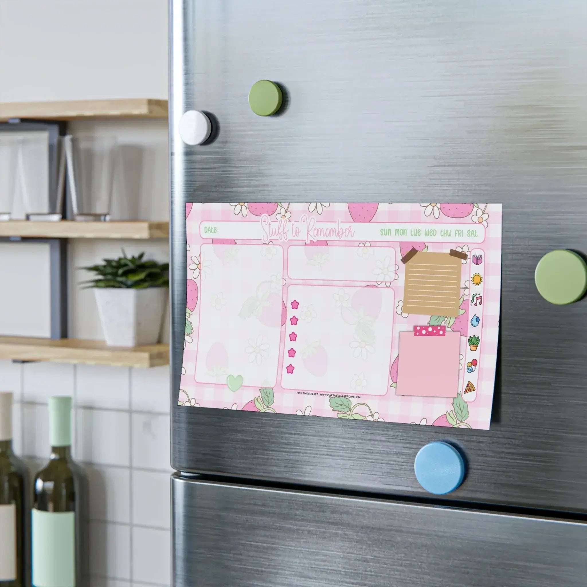 Blooming Strawberries Sticky Note Pad