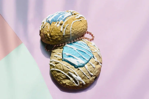 Blue Jelly Thumbprint Cookie Clicker Fidget Keychain
