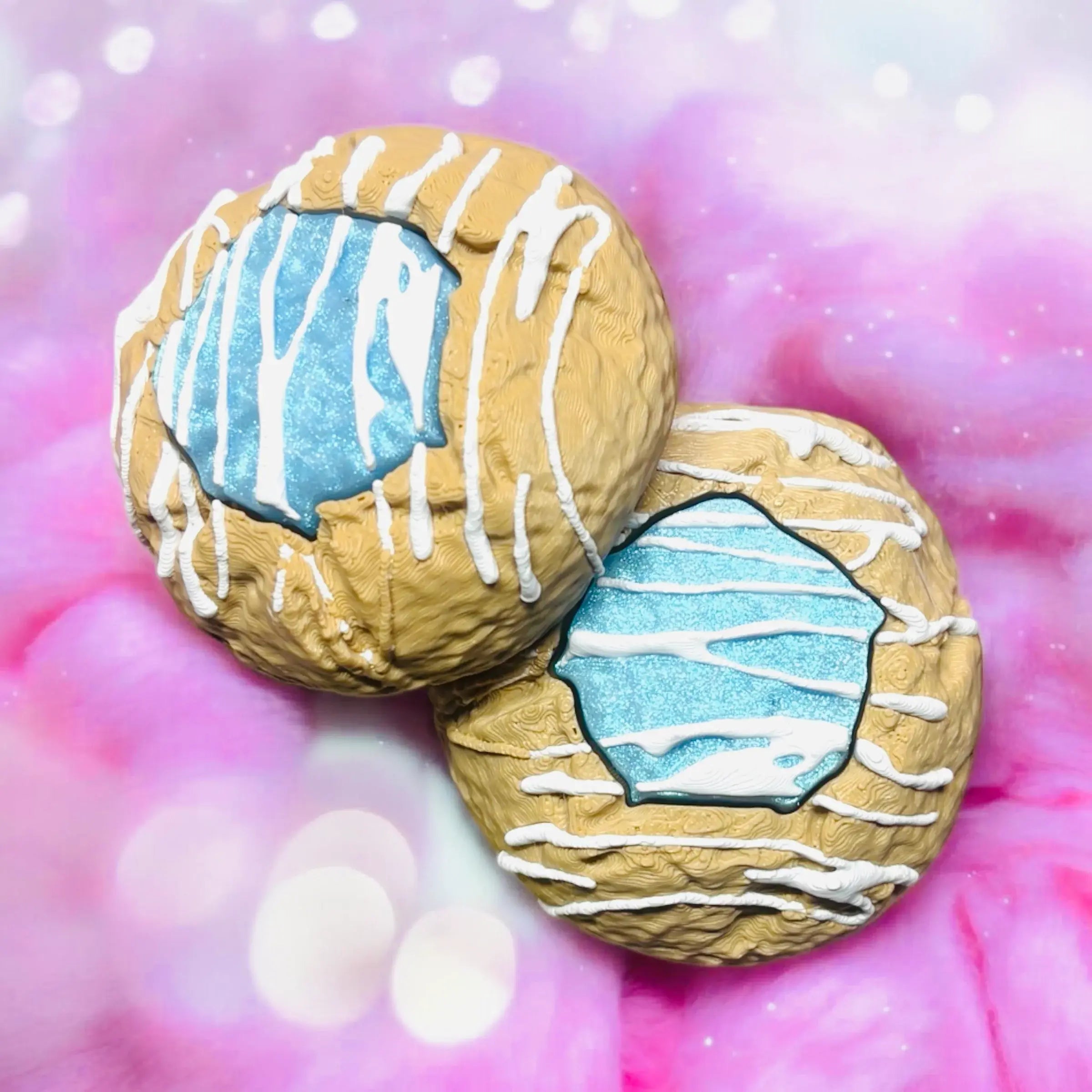 Blue Jelly Thumbprint Cookie Clicker Fidget Keychain