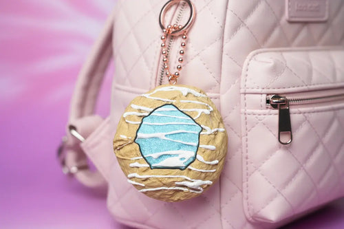 Blue Jelly Thumbprint Cookie Clicker Fidget Keychain
