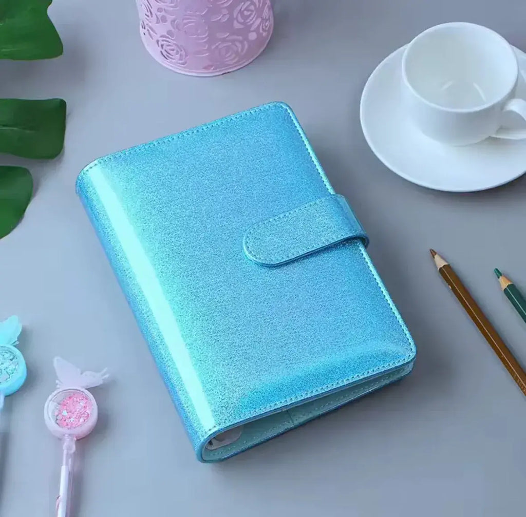 Blue Sapphire Shimmer Holographic A6 Budget Binder