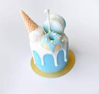 Blueberry Macaroon Ice Cream Mini Dessert Cake Candle