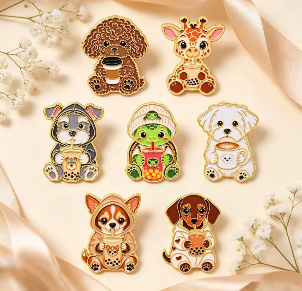 Boba Buddies Enamel Pin Set 7pcs