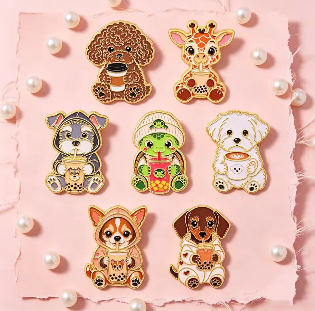 Boba Buddies Enamel Pin Set 7pcs