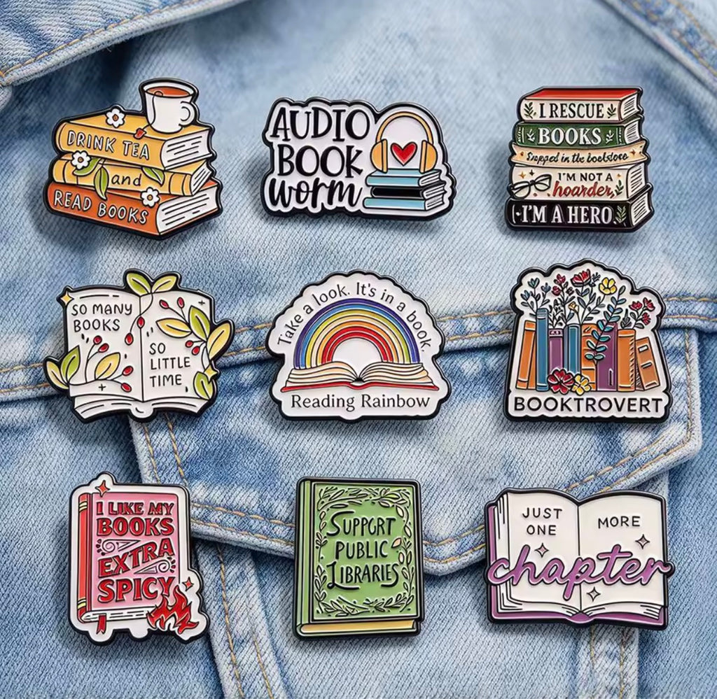 Book Lover Enamel Pin Set 9pcs